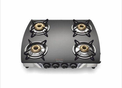 Preethi Jumbo 4B SS Glass Top Gas Stove (GTS106 - PREETHI JUMBO 4B SS