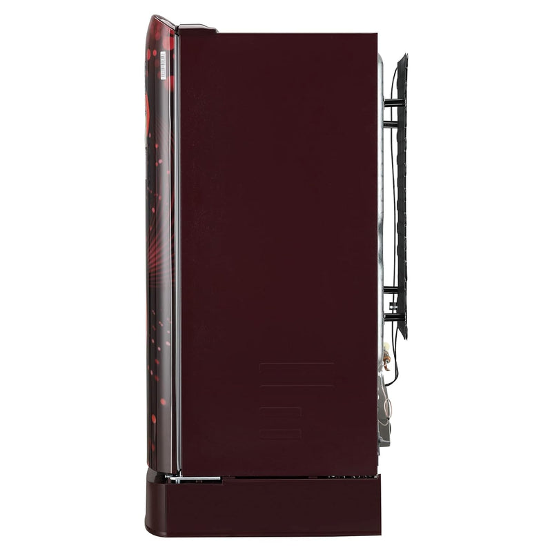 LG 185 L 3 Star Direct-Cool Single Door Refrigerator Appliance (‎‎GL-D201ASVD.BSVZEBN, Scarlet Victoria, Base stand with drawer)