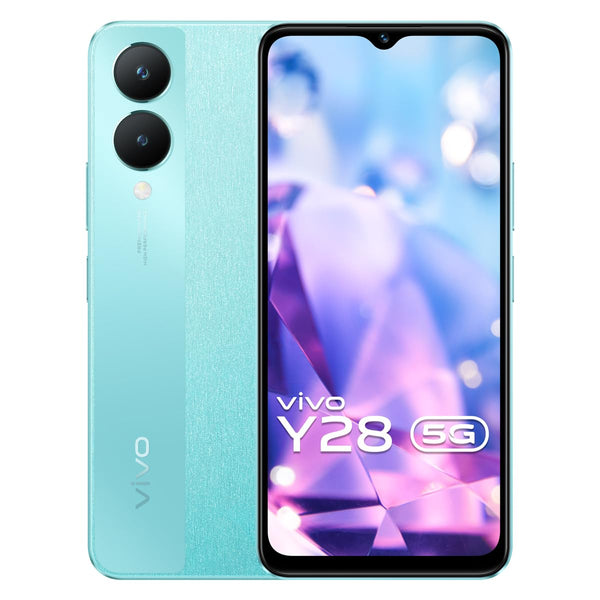 Vivo Y28 5G (Glitter Aqua, 4GB RAM, 128GB Storage)