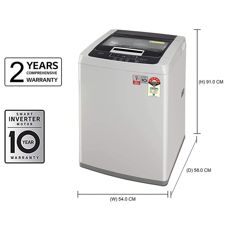 LG 7.5 Kg 5 Star Smart Inverter Fully-Automatic Top Loading Washing Machine (T75SKSF1Z.ASFQEIL)