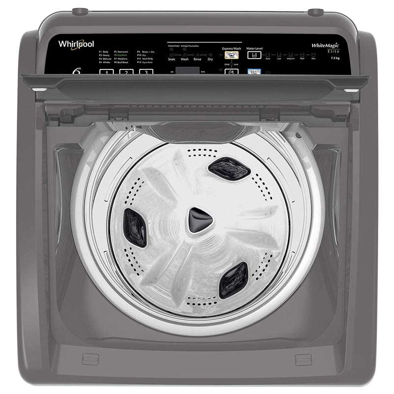 Whirlpool 7.5 Kg 5 Star Fully-Automatic Top Loading Washing Machine (31370 - WHITEMAGIC ELITE 7.5 GREY 10YMW, Hard Water Wash)