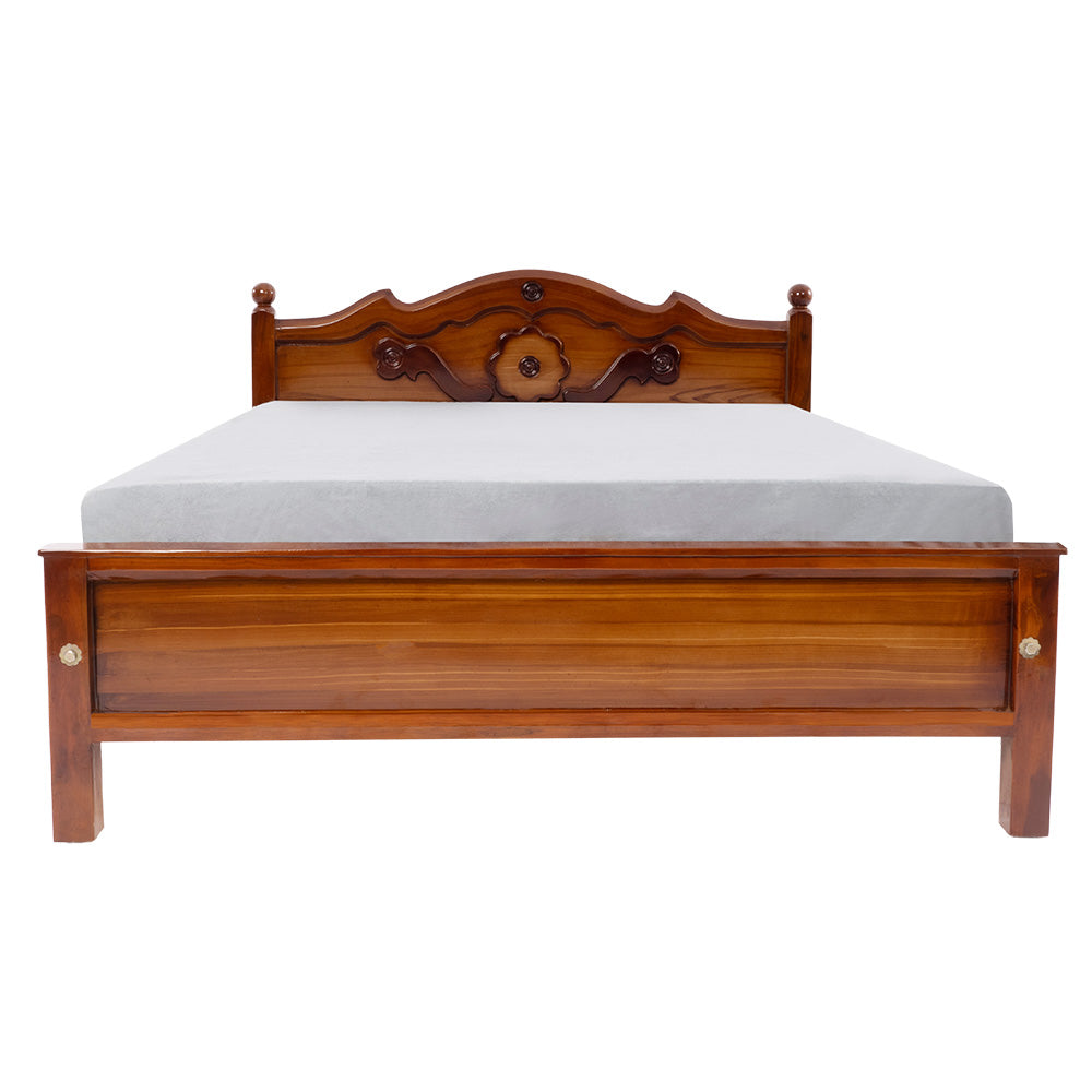 Heritage KS Queen Size 5 + 6.25 Teakwood cot (KS-WODDEN COT 5+6.25)