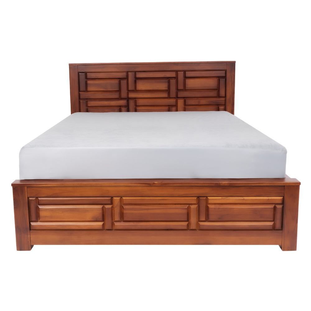 Heritage KA 2023 Queen Size 5 + 6.25 Teakwood cot (KA-2023 COT 5+6.25)