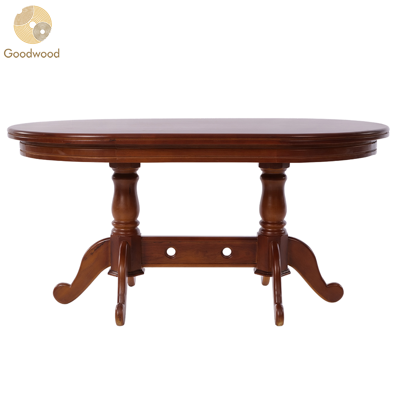 Goodwood Oval 5+3 WT WN 4 Seater Dining Table Set