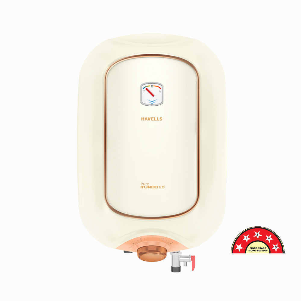 Havells Puro Turbo 25-L Storage Heater with Flexi Pipe, Safe Shock Plu