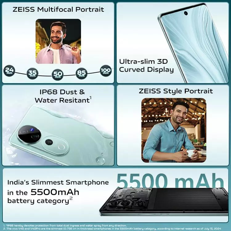 Vivo V40 Pro 5G AI Smartphone 12GB RAM+ 512GB Storage (Titanium Grey)