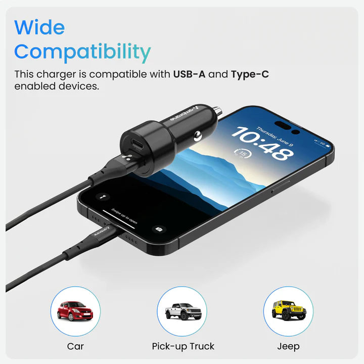 Ambrane 60W Fast Charging Car Charger (AMBRANE - CAR CHARGER CAR CONNECT)