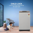 CANDY 6.5 Kg 5 Star Fully Automatic Top Load Washing Machine, Stainless Steel Drum, Moonlight Grey (CTL651269N)