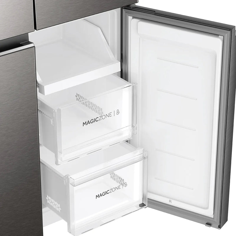 Haier 520 L Inox Steel 4 Door Side by Side Refrigerator, Lumiere Series (HRB-600IS)