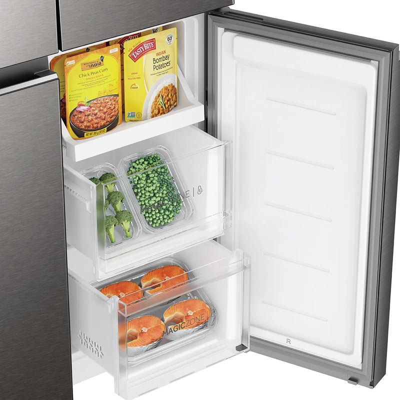 Haier 520 L Inox Steel 4 Door Side by Side Refrigerator, Lumiere Series (HRB-600IS)