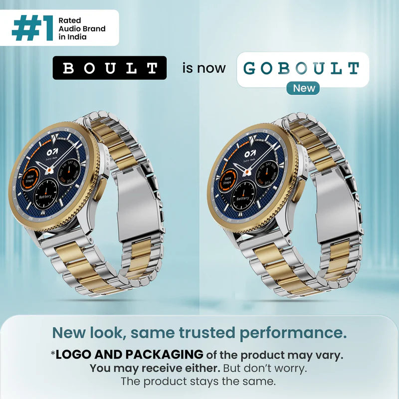 GOBOULT Pyro Smartwatch 1.43'' AMOLED Screen | Gold Silver