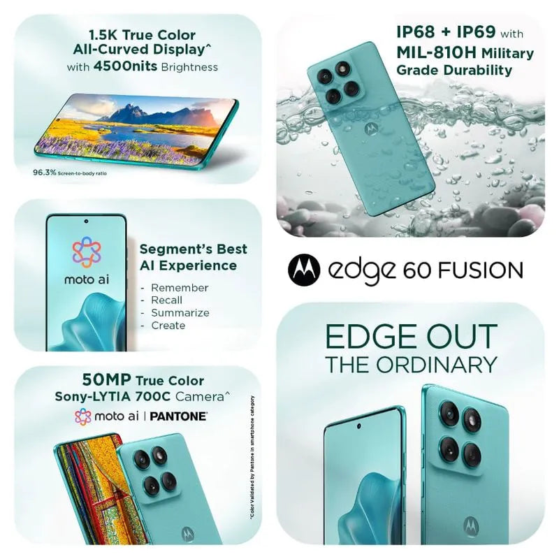Motorola edge 60 Fusion 5G | 8GB+256GB | Pantone Amazonite