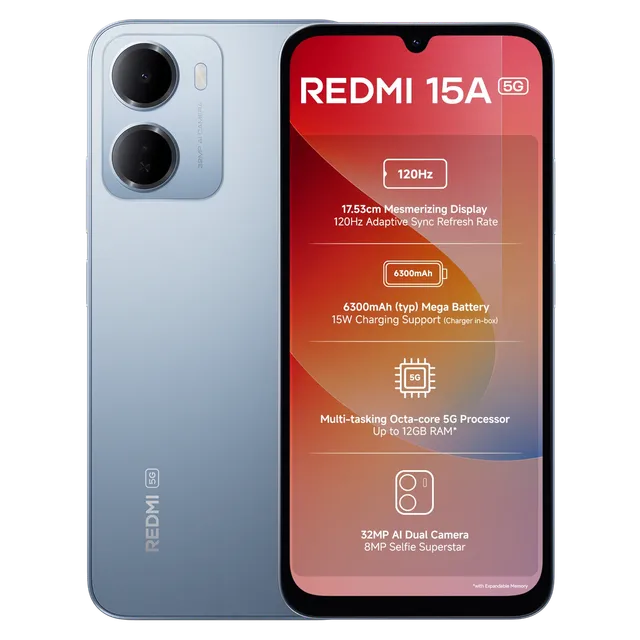 Redmi 15A 5G in Awesome Blue