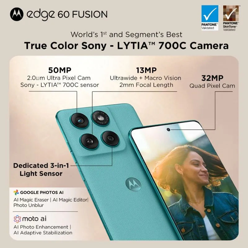 Motorola edge 60 Fusion 5G | 8GB+256GB | Pantone Amazonite