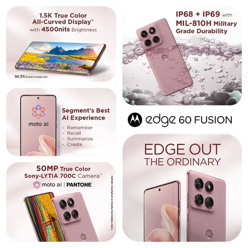 Motorola edge 60 Fusion 5G | 8GB+256GB | Pantone Zephyr