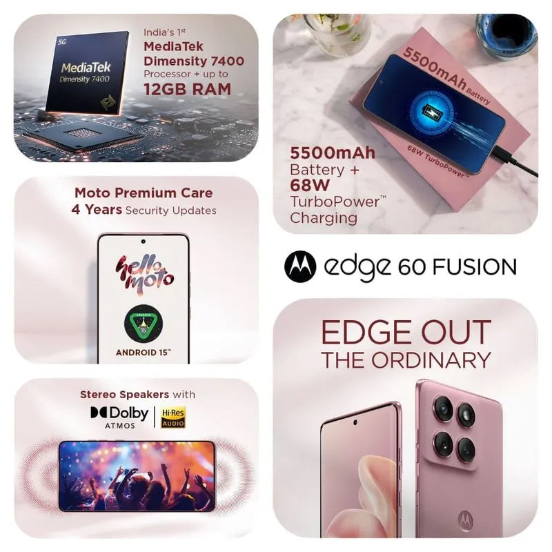 Motorola edge 60 Fusion 5G | 8GB+256GB | Pantone Zephyr