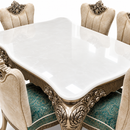 Darling Jorden Dining Table, Rockwood with Marble Top