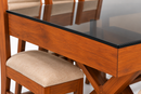 Darling 14LC005A Dining Table, Mahogany Wood with Glass Top