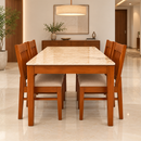 Darling 14LC0037 Dining Table, Mahogany Wood with Marble Top