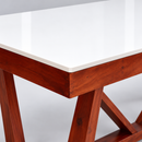 Darling V Moulding Dining Table, Mahogany Wood with Tile Top