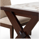 Darling Hudson Dining Table, Mahogany Wood with Tile Top