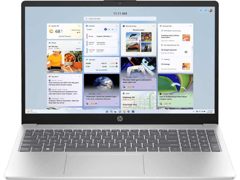 HP Laptop 15.6 Inch, 16GB RAM + 512GB SSD | AMD Ryzen™ 5-7430U processor |  AMD Radeon™ Graphics | Windows 11 Home, Silver (15-fc0389AU)