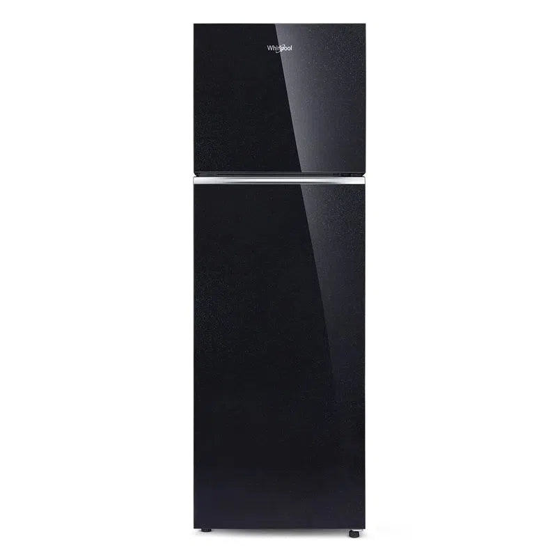 Whirlpool Intellifresh 235L 2 Star Glass Finish Frost Free Double-Door Refrigerator (21671) Crystal Black