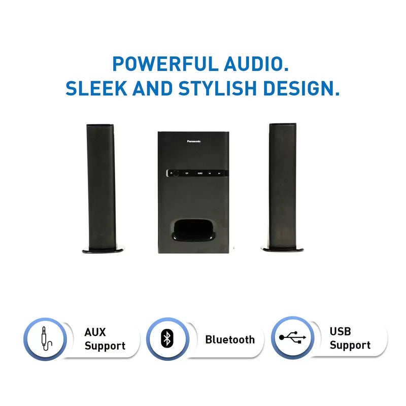 Panasonic | 80 W, 2.1 CH USB | Auxiliary Multimedia Speaker System (SC-HT260GW-K, Black)