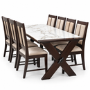 Darling Hudson Dining Table, Mahogany Wood with Tile Top