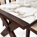 Darling Hudson Dining Table, Mahogany Wood with Tile Top