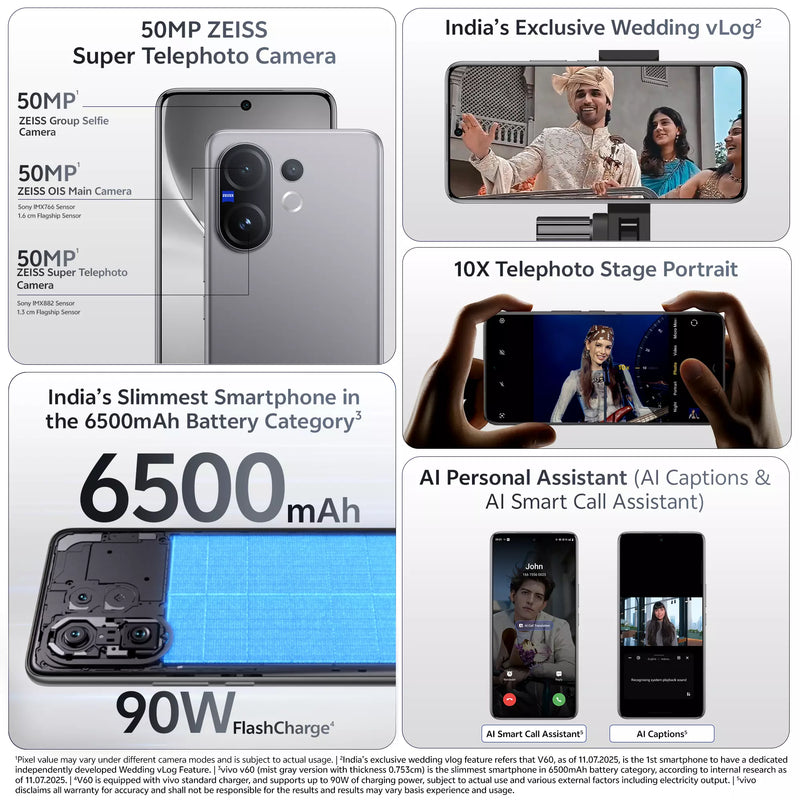 Vivo V60 5G | 12G+256GB | Mist Gray