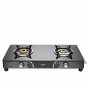 Preethi Blu Flame Gleam Glass Top 2-Burner Manual Gas Stove (Black), GTS102