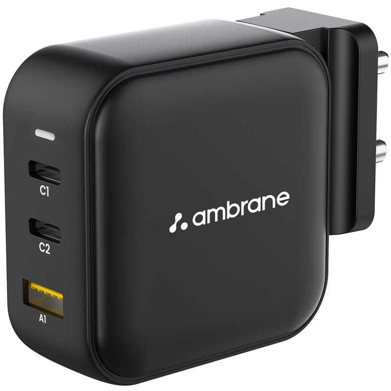 Ambrane 65 W GaN 3.4 A Wall Charger for Mobile (AMBRANE GAN CHARGER AGC65)