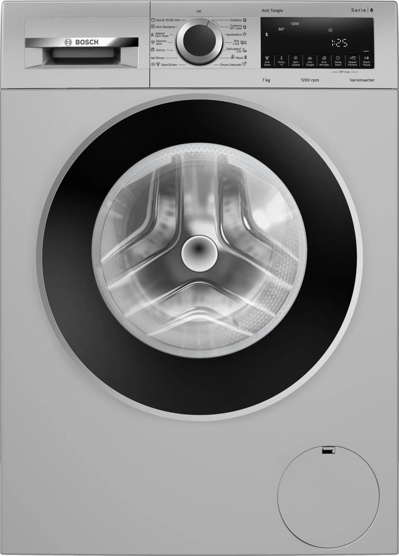 Bosch 7.0Kg 1200 rpm Fully Automatoic Front Load Washing Machine Series 6, Silver ( WGA1220SIN )