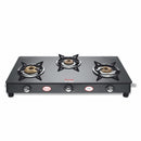 Preethi Blu Flame Sparkle Glass top 3 Burner Gas Stove, Manual Ignition, GTS 104
