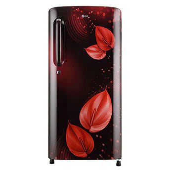 LG 185 L 3 Star Direct-Cool Single Door Refrigerator Appliance (‎‎GL-D201ASVD.BSVZEBN, Scarlet Victoria, Base stand with drawer)
