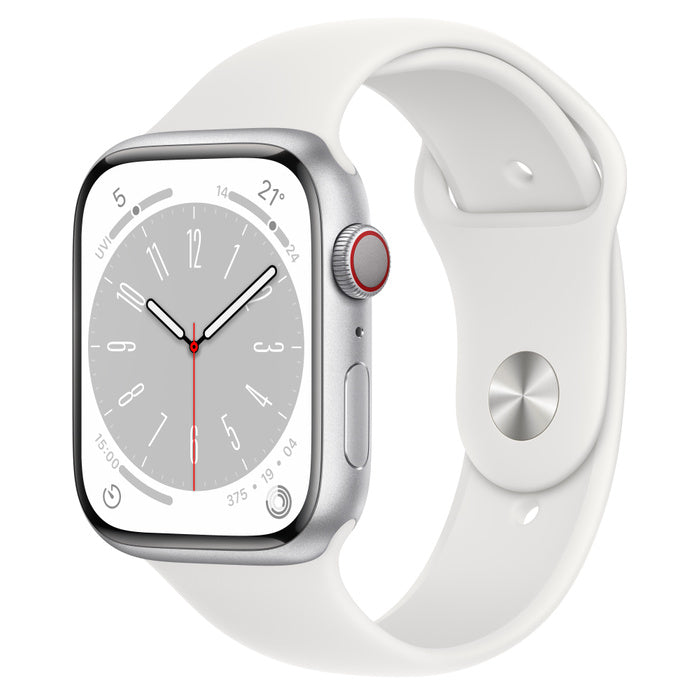 Apple Watch Series 8 Silver Aluminium Case with Sport Band