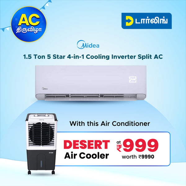 Midea 1.5 Ton 5 Star AI Gear Convertible 4-in-1 Cooling Inverter Split AC (20K SANTIS PRO-X RYL Wi-Fi INVERTER R32 5 STAR) SANTIS PRO ROYAL