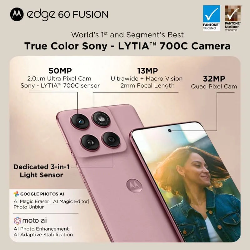 Motorola edge 60 Fusion 5G | 12GB+256GB | Pantone Zephyr