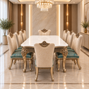 Darling Jorden Dining Table, Rockwood with Marble Top