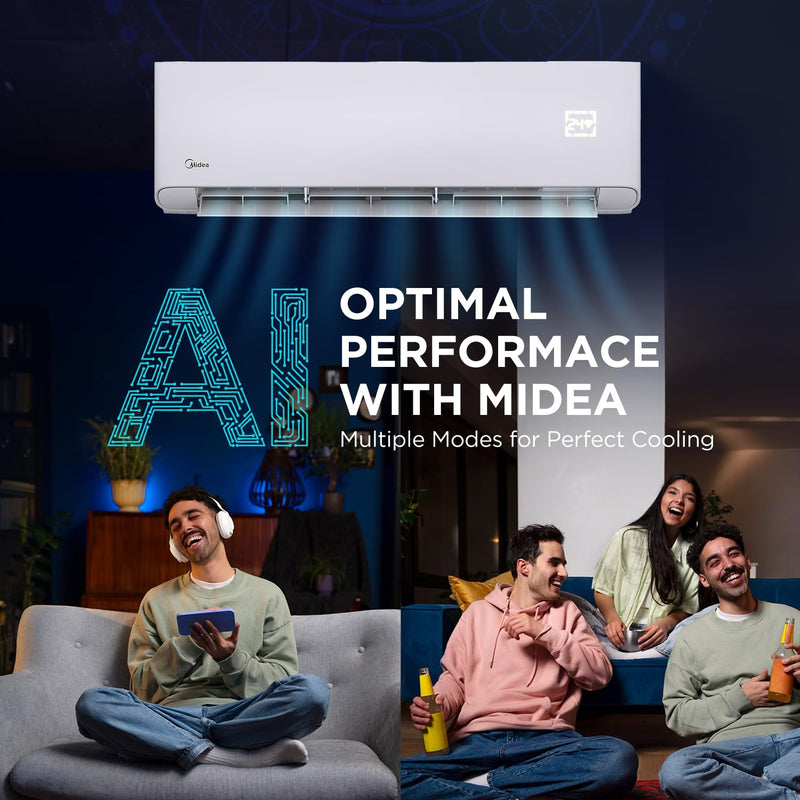 Midea 1.5 Ton 5 Star AI Gear Convertible 4-in-1 Cooling Inverter Split AC (20K SANTIS PRO-X RYL Wi-Fi INVERTER R32 5 STAR) SANTIS PRO ROYAL