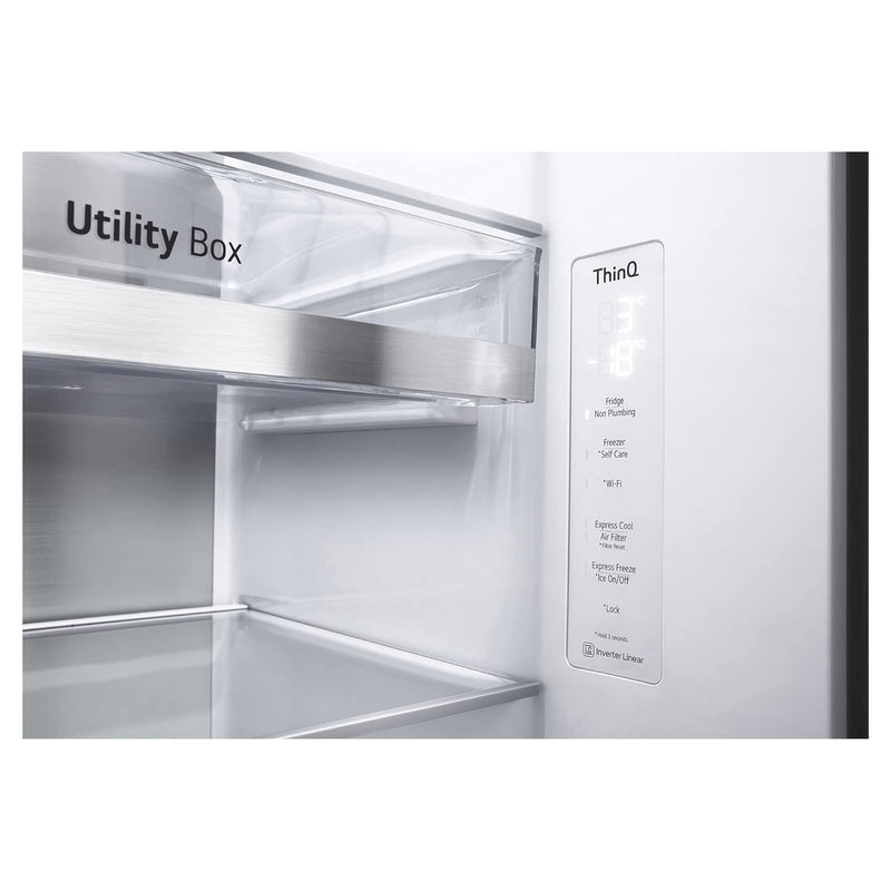 LG 635 L Frost-Free Inverter Wi-Fi InstaView Door In Door UV nano Side-By-Side Refrigerator Appliance with Water Dispenser (GL-X257AMCX.DMCZEBN, Matte Glass, Door Cooling+ with Hygiene Fresh)