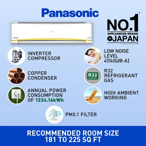 Panasonic 7 in 1 Convertible 2 Ton 3 Star Inverter Split AC