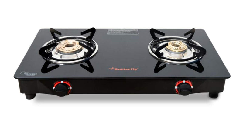 Butterfly Duo 2 Burner Glasstop Gas Stove