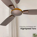Crompton 1200 High Speed Toro 1 Star Rated Ceiling Fan - Magic Brown