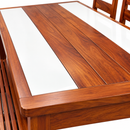 Darling Calia Dining Table, Mahogany Wood with Tile Top