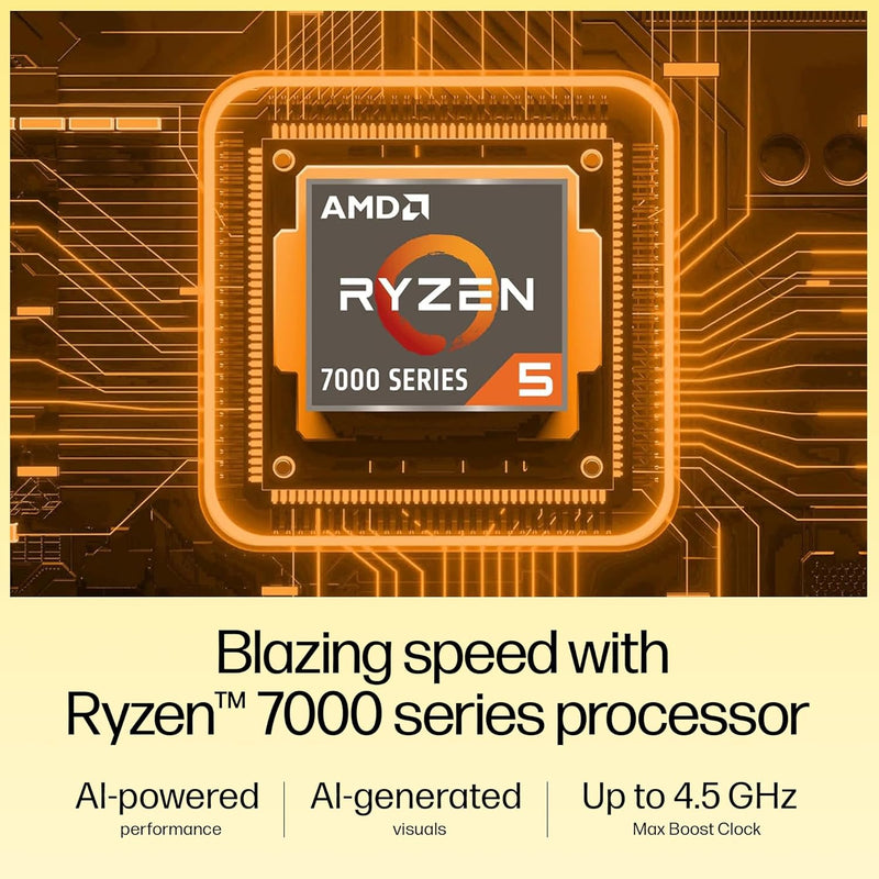 HP Laptop 15.6 Inch, 16GB RAM + 512GB SSD | AMD Ryzen™ 5-7430U processor |  AMD Radeon™ Graphics | Windows 11 Home, Silver (15-fc0389AU)