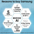 Samsung 1.5 Ton, 3 Star | Bespoke AI WIndfree Inverter Split AC (AR60H18D13WNNA-XNA)