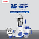 Preethi Blue Leaf Platinum 5.0 Mixer Grinder  750 watt 4 jars (MG280)