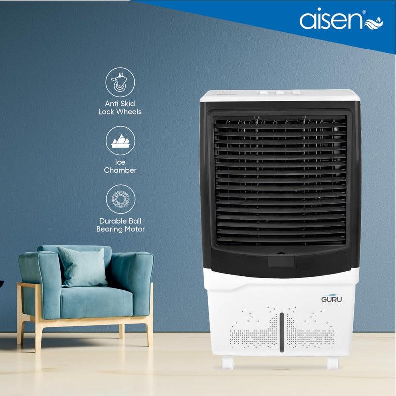 AISEN 120 L For Home Office Desert Air Cooler (AISEN AC2DMH811 GURU 120L)White Gray